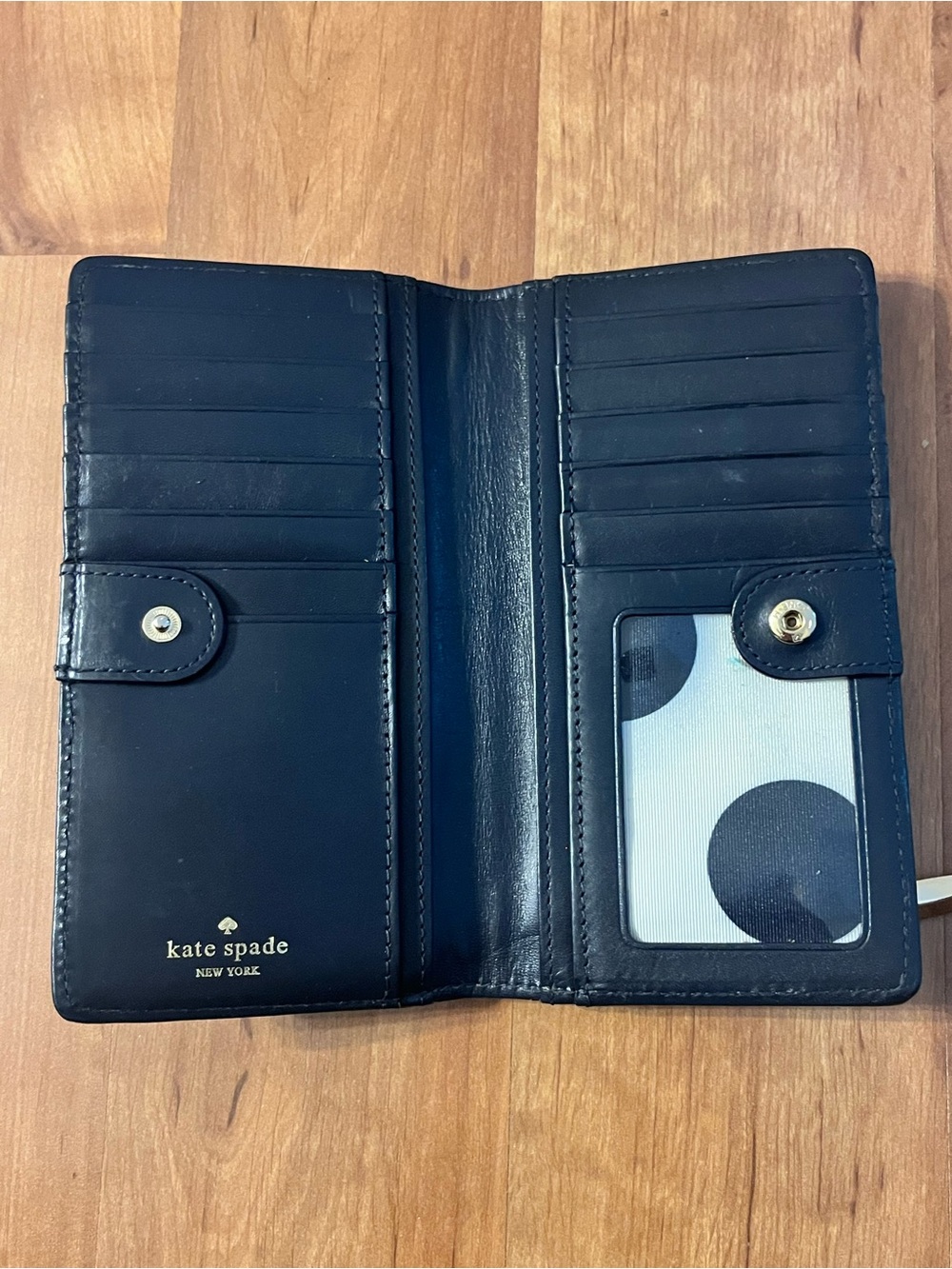 kate spade Black Saffiano Zip Wallet with Gold Logo - Picture 4 of 8
